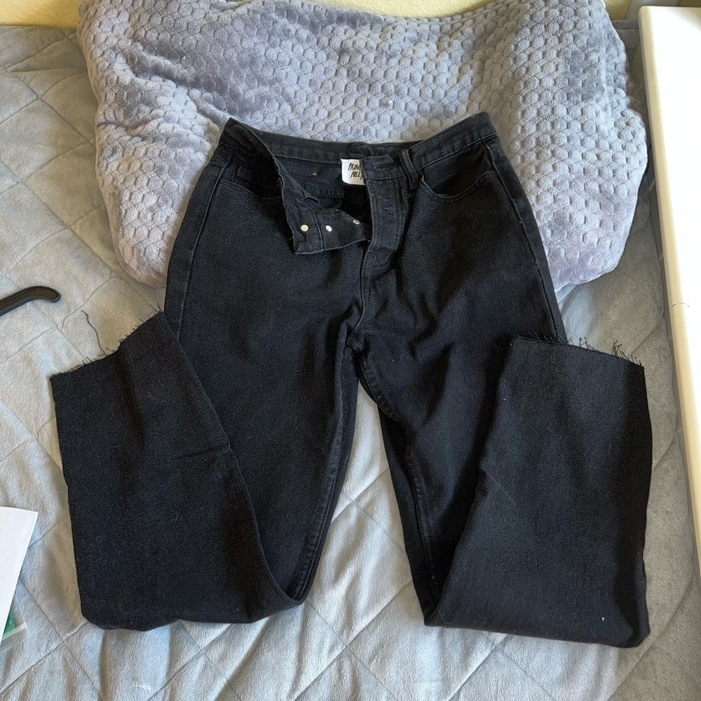 Princess Polly Black Straight Leg Jeans